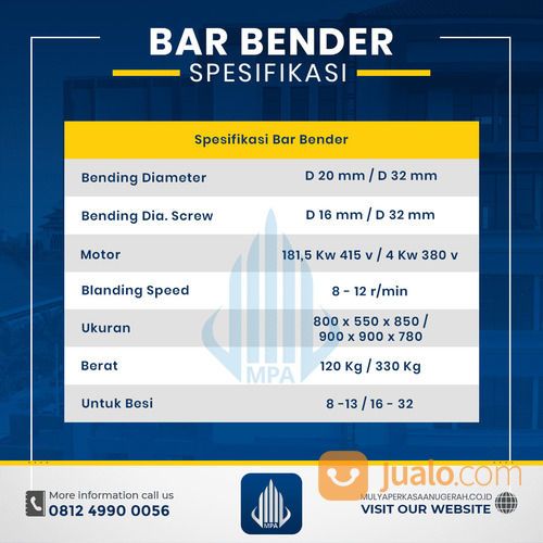 Rental / Sewa Bar Bender, Bar Bending 8-32 Mm Kab. Serang