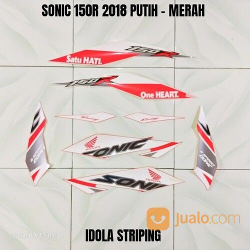 Striping Sonic 150R 2018 Putih - Merah Ori