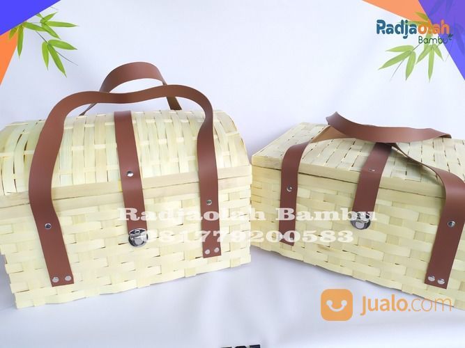 Kerajinan Bambu | Box Bambu Model Peti Tempat Parcel Uk. 40x25x20cm