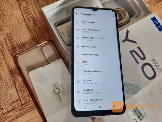 Handphone Vivo Y20 4/64GB Like New Putih Mulus