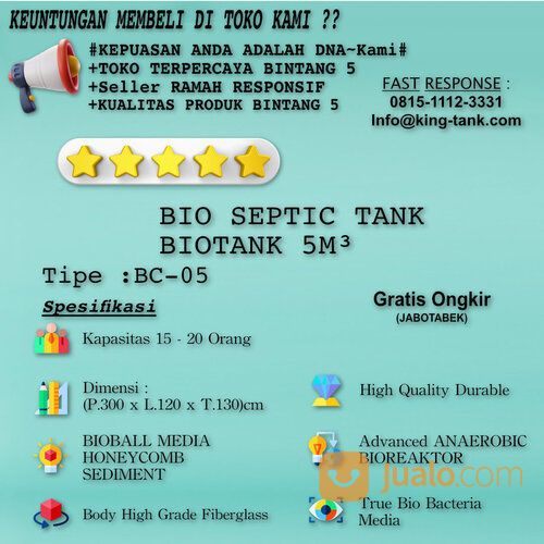 Tangki Septic Biotank 5000 Liter / 5m3
