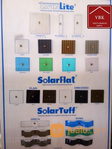 Atap Polycarbonate SolarFlat / Solartuff Solid Tebal 1,2 Mm