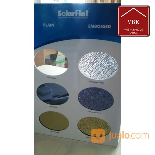 Atap Polycarbonate SolarFlat / Solartuff Solid Tebal 1,2 Mm