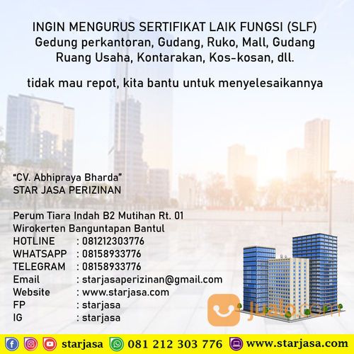 Sertifikat Laik Fungsi Jogja Konsultasi SLF Pembuatan SLF Penerbitan SLF Konsultan SLF Yogyakarta