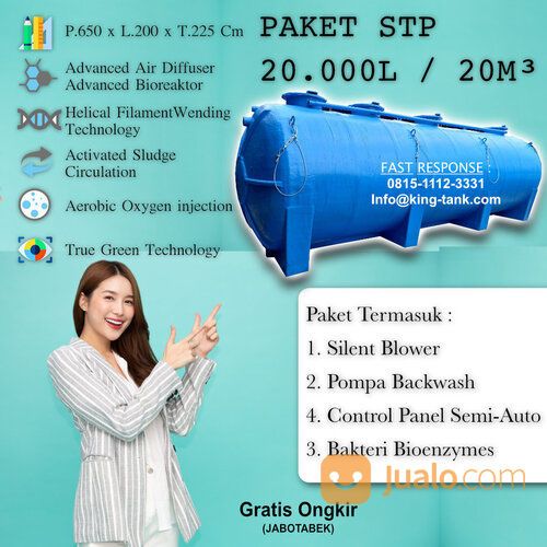Tangki IPAL STP 20000 Liter / 20m3 Tangki Septic Tank STP
