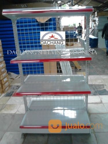 Rak Gondola Minimarket Kapasitas 40 Kg Perlevel T120 Cm -DOUBLE