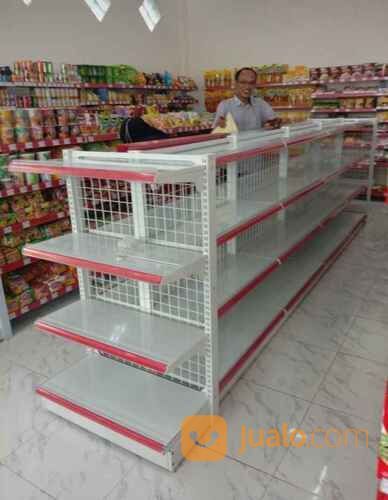 Rak Gondola Minimarket Kapasitas 40 Kg Perlevel T120 Cm -DOUBLE