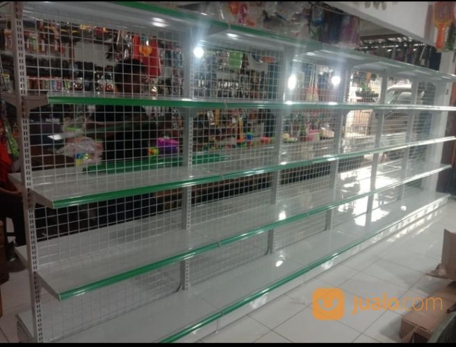Rak Gondola Minimarket Kapasitas 40 Kg Perlevel T120 Cm -DOUBLE