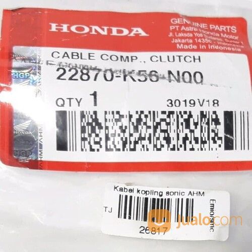 Ready Kabel Kopling Sonic 150R Ori AHM K56