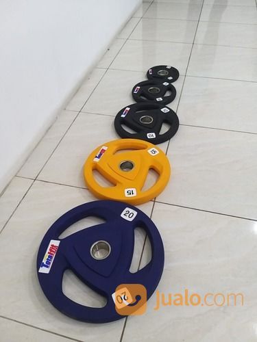 Alat Fitness Beban Rubber Plat 10 Kg - Alat Olahraga Barbel Plat Total Fitness Murah