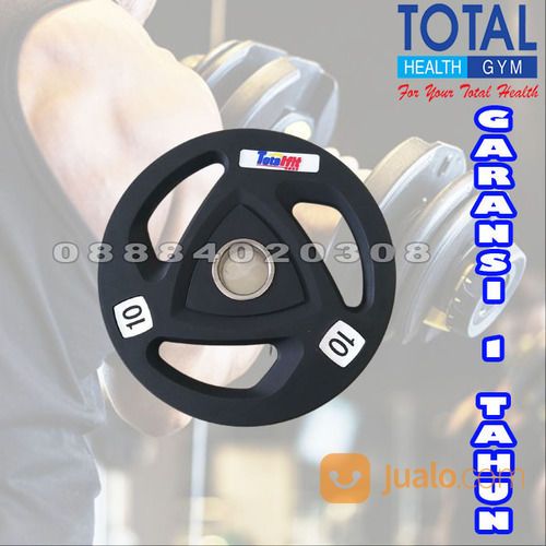 Alat Fitness Beban Rubber Plat 10 Kg - Alat Olahraga Barbel Plat Total Fitness Murah