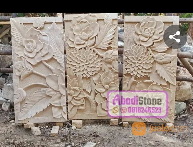 Ukiran Relief Hiasan Dinding Batu Alam Dekorasi Terbaru Motif