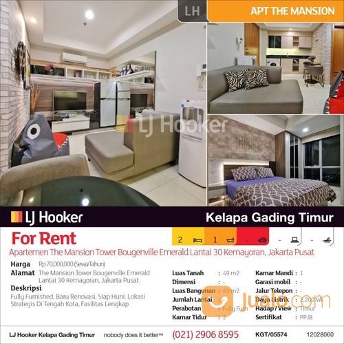 Apartemen The Mansion Tower Bougenville Emerald Lantai 30 Kemayoran, Jakarta Pusat