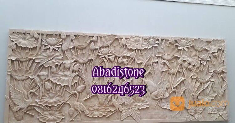 Ukiran Batu Alam Ornamen Relief Hiasan Dinding Pagar Rumah Taman Dekoras
