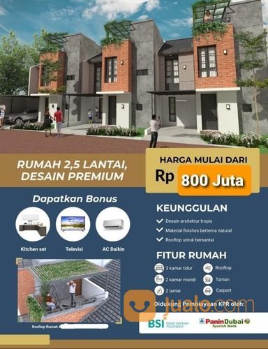 Rumah Baru 2,5 Lantai Konsep Eco Living Pertama Di Cimanggis Depok