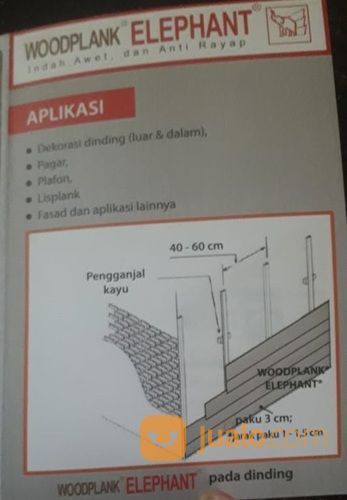 WOODPLANK ELEPHANT POLOS + JASA PASANG (HARGA BEDA)