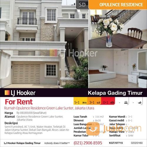 Rumah Opulence Residence Green Lake Sunter, Jakarta Utara