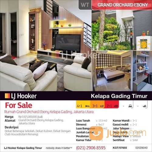 Rumah Grand Orchard Ebony Kelapa Gading, Jakarta Utara