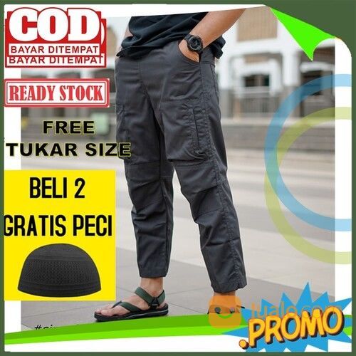 [BEST SELLER], Celana Sirwal Cargo, Celana Sirwal Hitam