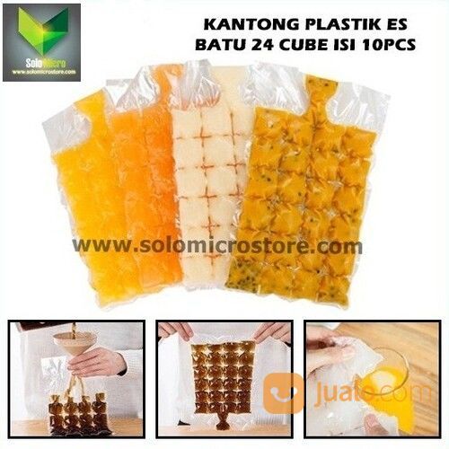 Kantong Plastik Es Batu Isi 10Pcs Ice Bag 24 Cube Cetakan Sekali Pakai Termurah