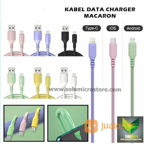 Kabel Data Macaron Micro USB Type C Lightning Cable Charger Casan 1M - Micro Usb Termurah