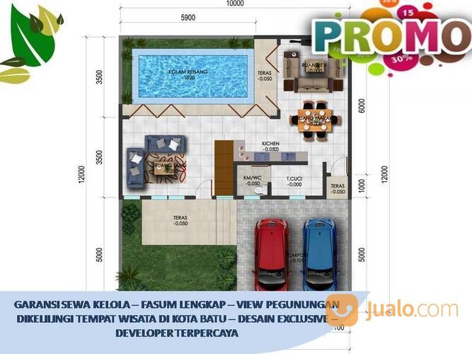 Rumah Villa Di Batu Malang Tipe 115 Pusat Kota Batu