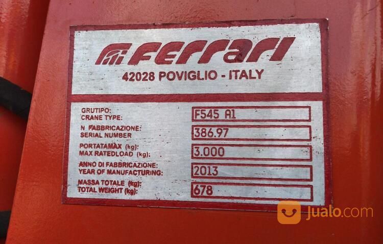 Unit Crane Merek Ferrari F545 A1 Kapasitas 3 Ton
