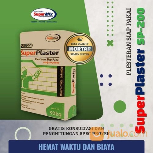 Semen Mortar Instan Supermix Superplester Sp-200 Plester Dinding Anti Retak Keropos Termurah