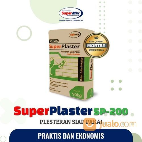 Semen Mortar Instan Supermix Superplester Sp-200 Plester Dinding Anti Retak Keropos Termurah