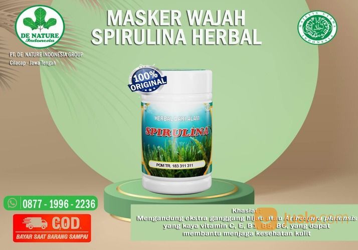 Spirulina Kapsul Herbal Masker Wajah Membersihkan Bekas Jerawat Kulit Wajah Flek Hitam Pada Wajah