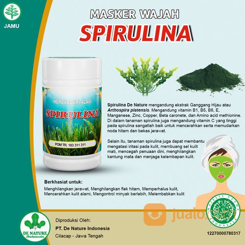 Spirulina Kapsul Herbal Masker Wajah Membersihkan Bekas Jerawat Kulit Wajah Flek Hitam Pada Wajah