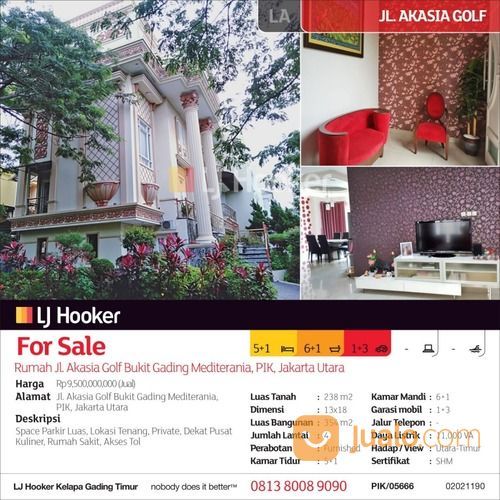 Rumah Jl. Akasia Golf Bukit Gading Mediterania, PIK, Jakarta Utara