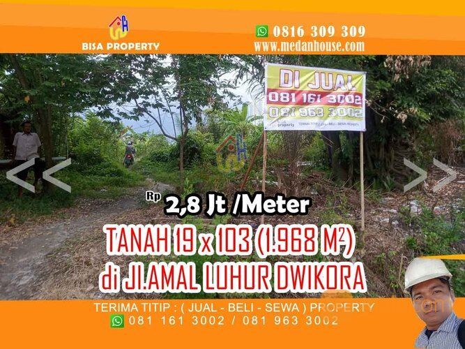 TANAH DI MEDAN HELVETIA JL. AMAL LUHUR 19 X 103 HARGA 2,8JT PER METER