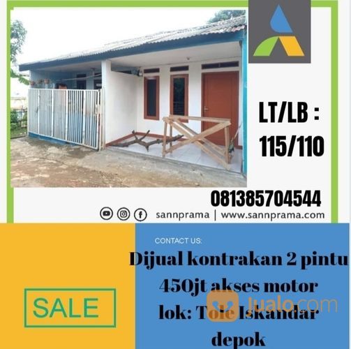 Kontrakan 2 Pintu L 450jt Lt: 115 Akses Motor Di Tole Iskandar Depok