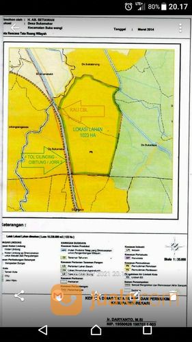 Tanah Lahan 1000 Hektar Ribuan Ha Bekasi Cibitung Tambun Cikarang Cbl Njop Termin Kuning