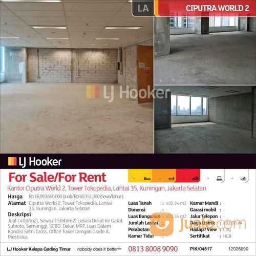 Kantor Ciputra World 2, Tower Tokopedia, Lantai 35, Kuningan, Jakarta Selatan