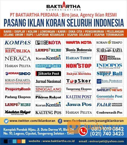 PASANG IKLAN KORAN SELURUH INDONESIA