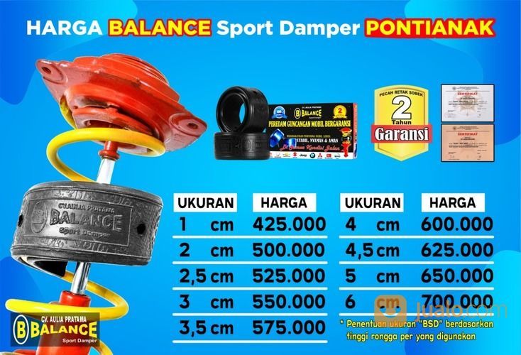 BALANCE Damper Terampuh & Terjamin Atasi GASRUK Mobil INNOVA.Garansi 2 Tahun Ukuran 2,5 Cm