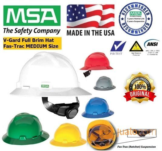 Helmet Full Brim Fastrack Msa USA Original Hard Hat,Helm Topi Proyek Asli