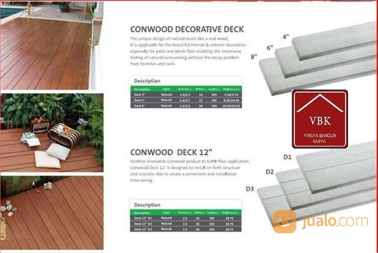 CONWOOD DECK FLOORNG + JASA PASANG HARGA BEDA