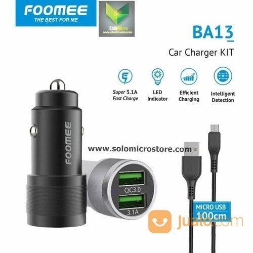 Cas Mobil Foomee BA13 Charger Dual USB Output Fast Charging 3.1A Termurah