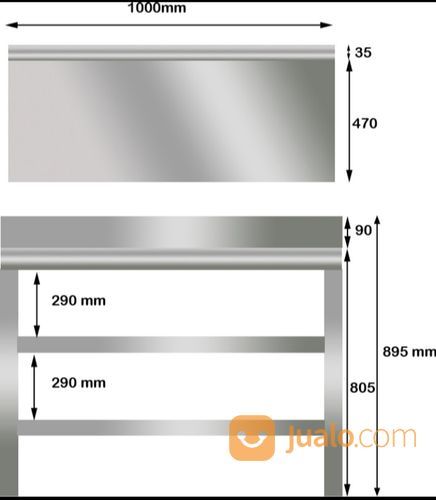 MEJA KOMPOR PORTABEL STAINLESS STEEL MR.DAPUR
