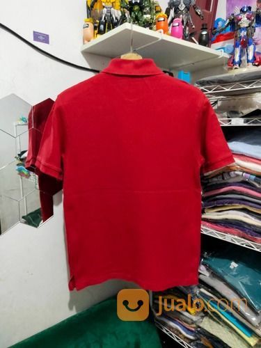 Kaos Polo Ralph Lauren Merah Polos Small Logo Biru