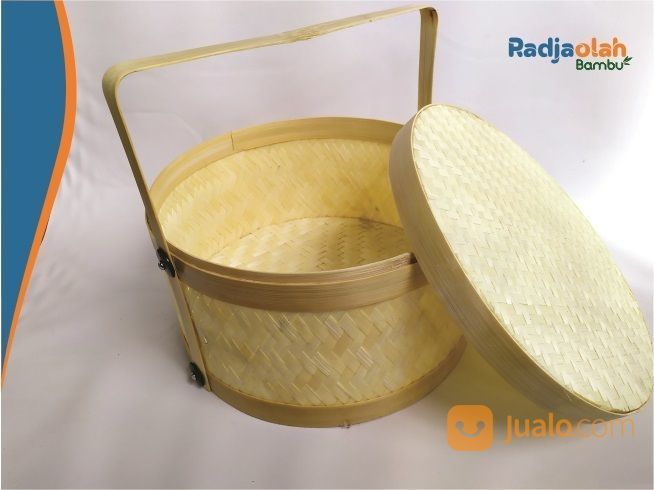 Kerajinan Bambu | Tenong Bambu Besar Motif Anyaman Tikar Rapat Uk.Diameter 30cm