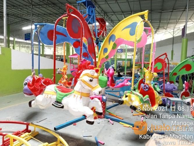 Odong Odong Hijau Kereta Api Mini Komedi Putar Safari Pancingan Elektrik