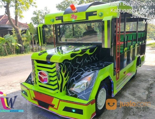 Odong Odong Hijau Kereta Api Mini Komedi Putar Safari Pancingan Elektrik