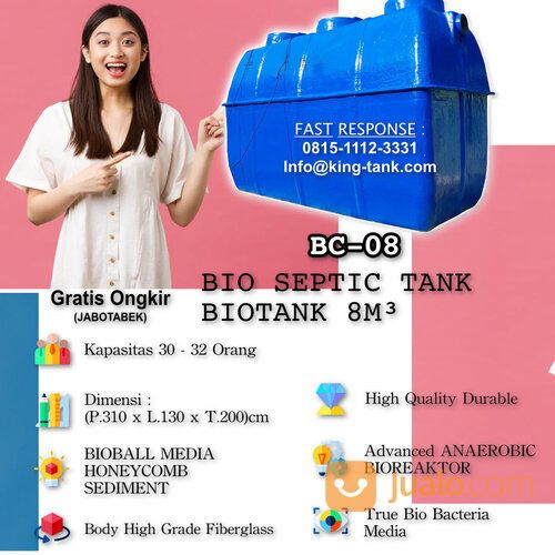 BIOTANK Tangki BIOTECH BIOFIL 8000 Liter / 8 M3