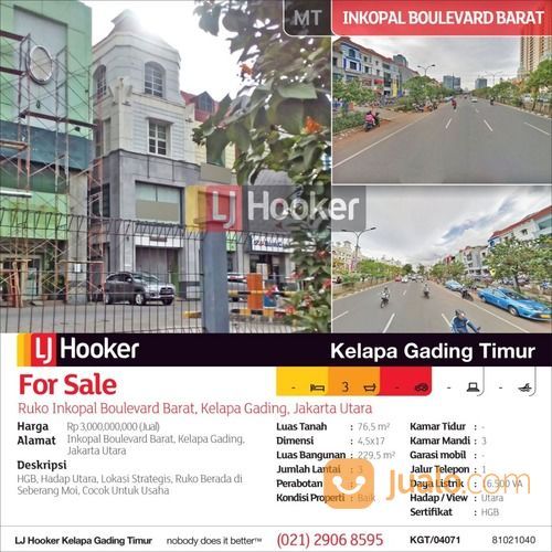 Ruko Inkopal, Jl. Boulevard Barat Raya, Kelapa Gading, Jakarta Utara