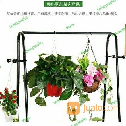 Rak Tanaman Susun Besi Bertingkat Tempat Pot Bunga Besi Gantung