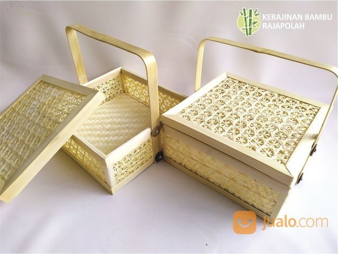 RANTANG KOTAK BAMBU ANYAMAN LABA LABA MURAH
